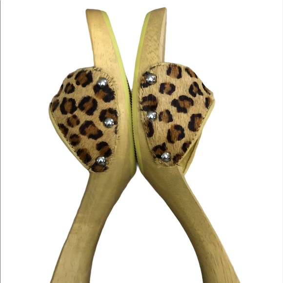 Pazzo Femme Women’s Retro Leather Wood Slide - Picture 11 of 13